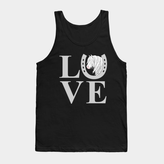 White Gray Gypsy Vanner Draft Horse LOVE Tank Top by csforest